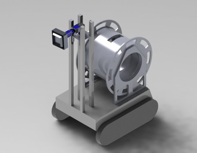 CAD rendering of the capstone rocket recovery robot